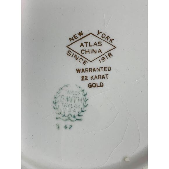 Vintage Taylor Smith Taylor TS&T Victorian Couple Rim Soup Bowl 7.75" 22K trim - Picture 9 of 10